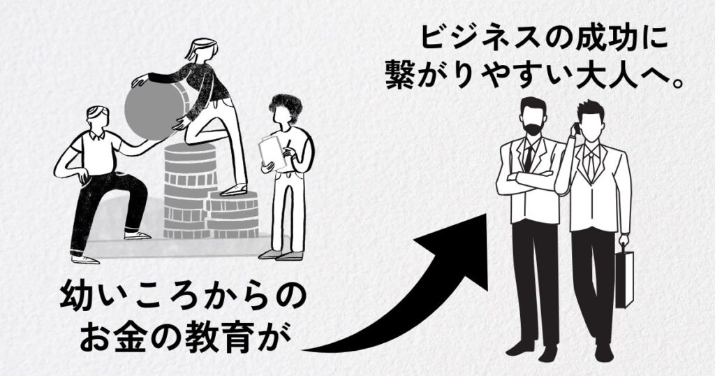 幼いころからのお金の教育がビジネスの成功につながりやすい大人になる