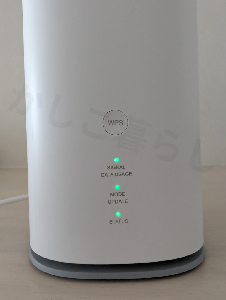 L13に楽天モバイルのAPN設定後のランプの状態の画像