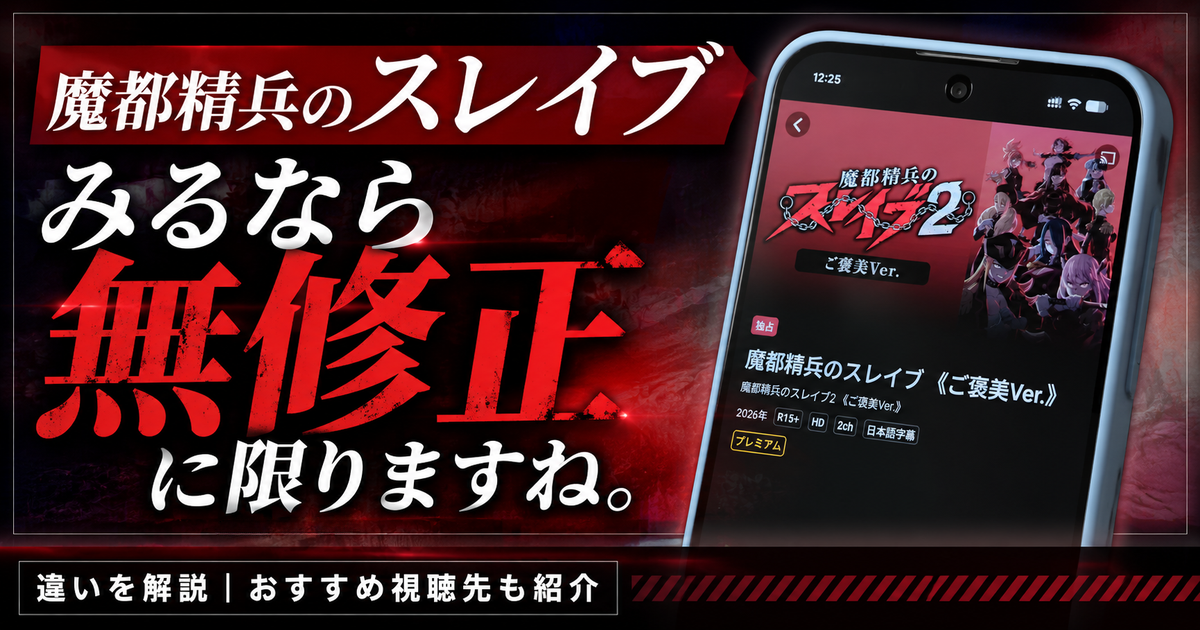 魔都精兵のスレイブを無修正で見るならどこ？